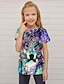 ieftine tricouri 3d fete-Fete 3D Animal Galaxie Lup Tricou Manșon scurt Tipărire 3D Vară Primăvară Activ Modă Drăguţ Poliester Copii 3-12 ani În aer liber Zilnic Fit regulat