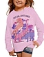preiswerte 3D-T-Shirts für Mädchen-Rosa Dinosaurier-T-Shirt mit 3D-Motiv für Mädchen, langärmlig, 3D-Druck, Herbst, Winter, aktiv, modisch, täglich, Polyester, Kinder 3–12 Jahre, Outdoor, täglich, normale Passform