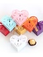 cheap Wedding Candy Boxes-Wedding Heart Gift Boxes Non-woven Paper Ribbons 100pcs