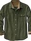cheap Flannel Shirts-Men&#039;s Flannel Shirt Solid Color Turndown Maroon Gray Street Daily Long Sleeve Button-Down Clothing Apparel Fashion Casual Comfortable