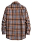 cheap Flannel Shirts-Men&#039;s Flannel Shirt Check Shirt Check Turndown Dusty Rose Coffee Light Blue Street Daily Long Sleeve Button-Down Clothing Apparel Fashion Casual Comfortable