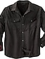 cheap Flannel Shirts-Men&#039;s Flannel Shirt Solid Color Turndown Wine Black Long Sleeve Street Daily Button-Down Tops Fashion Casual Comfortable