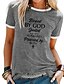 voordelige Dames T-shirts-Dames T-shirt Tekst Zwart Geel blauw Korte mouw Casual Weekend Basic Ronde hals Normale pasvorm