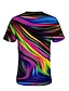 cheap Geometrical-Men&#039;s Shirt T shirt Tee Tee Graphic Abstract Round Neck Red Blue Gold Rainbow 3D Print Daily Short Sleeve Print Clothing Apparel Designer Basic Big and Tall