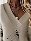 abordables Sweatshirt &amp; Sweats à capuche Femme-Femme Sweat shirt Sweat à capuche Floral Quotidien Casual Blanche Kaki Gris Décontractées énorme Col V manche longue haut Micro-élastique Automne Automne hiver