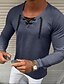 cheap Men-Men&#039;s T shirt Bishop Sleeve Drawstring V Neck Medium Spring &amp; Summer White Black Gray Khaki