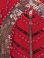billige vintage ensfarvede kjoler-kvinders festkjole midikjole rød ærmeløs stribede pailletter broderede kvast frynser efterår vinter v-hals fest vintage moden 2022 3xl