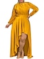 cheap Plus Size Party Dresses-Women‘s Plus Size Curve Party Dress Solid Color Crew Neck Long Sleeve Fall Winter Prom Dress Maxi long Dress Party Vacation Dress