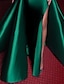 economico Vestiti da sera-abito da sera a sirena abito lussuoso da carnevale abito rosso verde strascico di corte manica lunga collo gioiello in raso con applicazioni di strass 2024