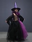 cheap Dresses-Halloween Girls&#039; 3D Color Block Witch costume kids Dress Set Clothing Set Sleeveless Fall Winter Costume Cotton Kids 3-8 Years Cosplay Costumes Regular Fit