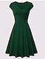 levne obyčejné šaty-dámské šaty krátké minišaty béžové krátký rukáv čistá barva nařasené jaro léto výstřih do V elegantní klasika 2023 4xl