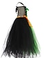 tanie Sukienki-Halloween Dla dziewczynek 3D Kolorowy blok Kostium czarownicy dla dzieci Zestaw sukienek Komplet odzieży Bez rękawów Jesień Zima Kostium Bawełna Dzieci 3-8 lat Kostiumy cosplay Regularny