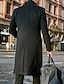 ieftine Blazer și jachetă-Men&#039;s Classic Outdoor Overcoat Solid Colored Blazer Plus Size Slim Fit Single Breasted Three-buttons Black Grey 2024