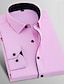 Недорогие Мужские классические рубашки-Муж. Рубашка Кнопка рубашка Рубашка с воротничком Черный Белый Розовый Длинный рукав Графические принты Свадьба Офис Одежда