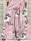olcso Közepesen hosszú ruhák-Női A vonalú ruha Midi ruha Arcpír rózsaszín Féhosszú Virágos Nyomtatott Ősz Tél Terített nyak Divat Modern 2022 S M L XL XXL