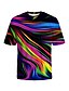 cheap Geometrical-Men&#039;s Shirt T shirt Tee Tee Graphic Abstract Round Neck Red Blue Gold Rainbow 3D Print Daily Short Sleeve Print Clothing Apparel Designer Basic Big and Tall