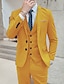 baratos Fatos-Preto marfim amarelo ternos de baile masculinos ternos de casamento cor sólida 3 peças padrão ajuste único breasted dois botões 2024
