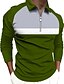 abordables polo classique-Homme POLO T Shirt golf Polo quart de zip Bloc de couleur Col rabattu Vert Véronèse Bleu Marine Noir Plein Air du quotidien Manches Longues Zippé Vêtement Tenue Mode Casual Confortable