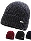 cheap Men&#039;s Hats-Men&#039;s Hat Beanie / Slouchy Outdoor Dailywear Knitted Fleece Geometric Pattern Windproof Warm Navy