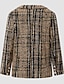 cheap Blazers-Women&#039;s Blazer Print Geometric Plaid Long Sleeve Coat Business Fall Winter Regular Double Breasted Jacket Green