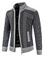 cheap Men&#039;s Cardigan Sweater-Men&#039;s Sweater Cardigan Sweater Ribbed Knit Zipper Pocket Color Block Stand Collar Basic Casual Daily Holiday Clothing Apparel Fall Winter Blue Light gray M L XL / Long Sleeve / Long Sleeve / Weekend
