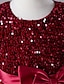cheap Party Dresses-Kids Girls&#039; Dress Sequin Sleeveless Wedding Party Festival Sequins Bow Princess Sweet Cotton Polyester Midi Flower Girl&#039;s Dress Summer 4-13 Years Red Green