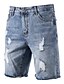 cheap Casual Shorts-Men&#039;s Jeans Shorts Ripped Denim Fashion Ripped Blue 28 29 30