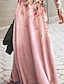 cheap Print Dresses-Women&#039;s Casual Dress Swing Dress Floral Dress Long Dress Maxi Dress Pink Long Sleeve Floral Print Summer Spring Crew Neck Fashion Summer Dress Daily Date 2023 S M L XL XXL