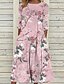 cheap Midi Dresses-Women&#039;s A Line Dress Midi Dress Pink Half Sleeve Floral Print Fall Winter Crew Neck Fashion Modern 2022 S M L XL XXL