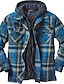 cheap Flannel Shirts-Men&#039;s Flannel Shirt Check Hooded Black / White Green Blue Brown Long Sleeve Print Street Daily Button-Down Tops Fashion Casual Comfortable