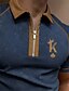 abordables polo classique-Homme POLO T Shirt golf Polo quart de zip Lettre Col rabattu Bleu Marine Estampage à chaud Plein Air du quotidien Manches Courtes Zippé Imprimer Vêtement Tenue Mode Casual Confortable Grand et grand