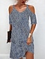 Χαμηλού Κόστους Print Φορέματα-γυναικείο casual φόρεμα μίνι φόρεμα καφέ σκούρο μπλε μισό μανίκι πουά πουά άνοιξη καλοκαίρι v λαιμόκοψη κομψό Σαββατοκύριακο 2023 s m l xl xxl