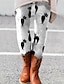 abordables Leggings-Femme Collants Normal Polyester Chat Noir Blanche Mode Taille haute Cheville Yoga Halloween Eté Printemps &amp; Automne