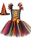 Χαμηλού Κόστους Φορέματα-Απόκριες Κοριτσίστικα 3D Κουρελού Παιδιά στολή μαγισσών Σετ Φόρεμα Σετ Ρούχων Κοντομάνικο Καλοκαίρι Άνοιξη Φθινόπωρο Στολές Βαμβάκι Νήπιο 2-8 χρόνια Στολές Ηρώων Κανονικό