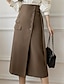 cheap Plain Skirts-Women&#039;s Skirt Pencil Work Skirts Long Skirt Midi Skirts Patchwork Solid Colored Office / Career Daily Spring &amp;  Fall Polyester Elegant Summer Black Brown