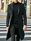 ieftine Blazer și jachetă-Men&#039;s Classic Outdoor Overcoat Solid Colored Blazer Plus Size Slim Fit Single Breasted Three-buttons Black Grey 2024