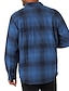 cheap Flannel Shirts-Men&#039;s Flannel Shirt Plaid Turndown Black / White Blue Khaki Royal Blue Red Long Sleeve Print Street Daily Button-Down Tops Fashion Casual Comfortable