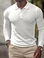cheap Classic Polo-Men&#039;s Polo Shirt Knit Polo Sweater Golf Shirt Solid Color Turndown White Daily Holiday Long Sleeve Button-Down Clothing Apparel Fashion Casual Comfortable Wrinkle-Free