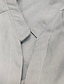 Недорогие Женские блузы и фуфайки-Жен. Блуза Рубашка Туника Синий Белый Полотняное плетение Однотонный Длинный рукав Повседневные Классический Однотонный На каждый день V-образный вырез Обычный Классика Праздник S