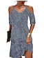 זול שמלות עם הדפס-שמלת קז&#039;ואל לנשים שמלת מיני חום כחול כהה חצי שרוול מנוקדת מנוקד אביב קיץ צוואר V אופנתי סוף שבוע 2023 s m l xl xxl