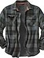 cheap Flannel Shirts-Men&#039;s Flannel Shirt Striped Turndown Wine Army Green Long Sleeve Print Street Daily Button-Down Tops Fashion Casual Comfortable