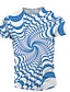 tanie Geometryczne-Męskie Koszula Podkoszulek Graficzny 3D Okrągły dekolt Czarny Jasnozielony Rumiany róż Niebieski Fioletowy Puszysta Codzienny Krótki rękaw Nadruk Odzież Moda miejska Przesadny