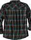 cheap Flannel Shirts-Men&#039;s Flannel Shirt Plaid Turndown White+Red Green Wine Navy Blue Green / White Long Sleeve Print Street Daily Button-Down Tops Fashion Casual Comfortable