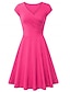 cheap Plain Dresses-Women‘s A Line Dress Short Mini Dress Beige Short Sleeve Pure Color Ruched Spring Summer V Neck Elegant Classic 2023 4XL