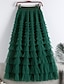 Χαμηλού Κόστους Μονές φούστες-Γυναικεία Φούστα Tutu Μακριά φούστα Μακρύ Φούστες Πλισέ Κουρελού Πολυεπίπεδο Μονόχρωμο Πάρτι Απόκριες Άνοιξη &amp; Χειμώνας Πολυεστέρας Μακρύ Μήκος Πριγκίπισσα Φθινόπωρο