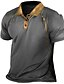 cheap 3D Polo-Men&#039;s Collar Polo Shirt Golf Shirt Color Block Turndown Blue Yellow Army Green Camel 3D Print Outdoor Street Short Sleeves Button-Down Print Clothing Apparel Fashion Designer Casual Breathable