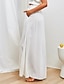 abordables pantalones de lino de algodón para mujer-Mujer Fresco Perneras anchas Bolsillos laterales Holgado Media cintura Longitud total Negro Verano