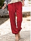 זול מכנסיים וחצאיות בסיסיים לנשים-נשים קז&#039;ואל אופנה קז&#039;ואל ג&#039;וגר כיס שרוך מכנסיים באורך מלא מזדמן יומיומי מיקרו אלסטי צבע אחיד רך ספורט חאקי xxl