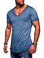 abordables T-shirts décontractés pour hommes-Commerce extérieur été nouveau t-shirt à manches courtes pour hommes col en v décontracté hommes couleur unie t-shirt hommes
