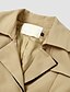 お買い得  アウタークリアランス-Women&#039;s Trench Coat Long Classic Style Coat Black Khaki Daily Fall Notch lapel collar Regular Fit S M L XL XXL 3XL / Spring / Long Sleeve / Winter